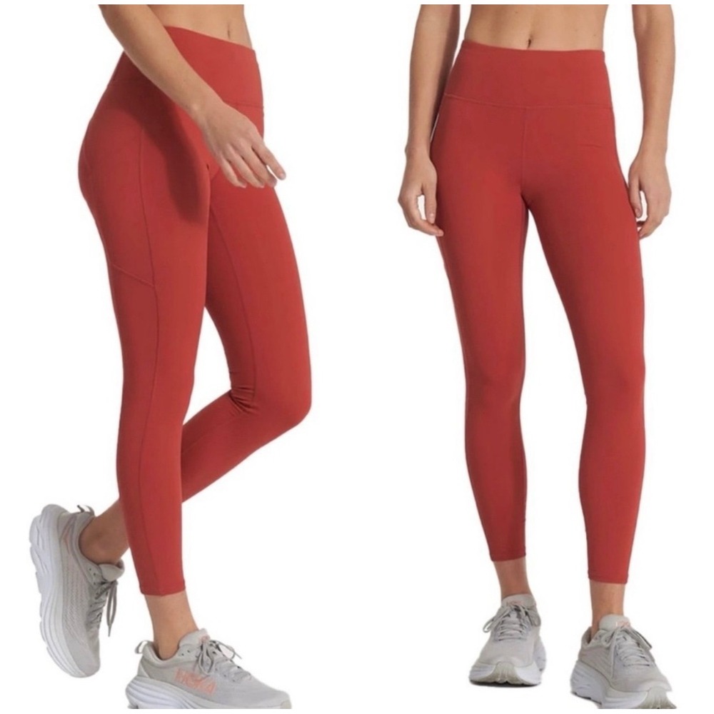 Vuori Rust Red High-Rise Performance Leggings